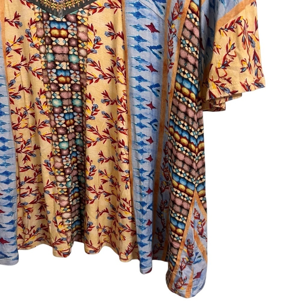 Soft surroundings blouse embroidered velvet patchwork blouse fifi tunic boho - Picture 4 of 9